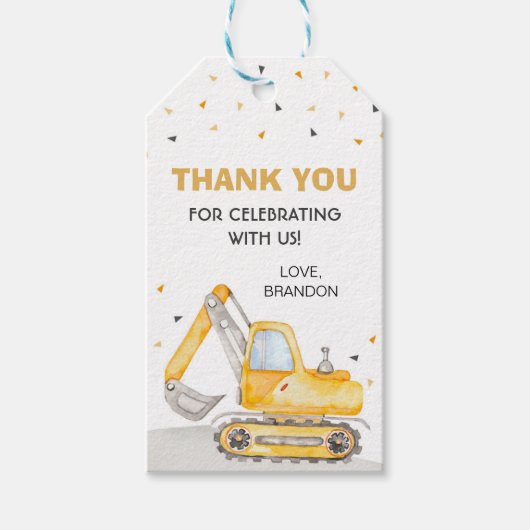 Bouwjaar Verjaardagsfeest Dank u Cadeau Labels Cadeaulabel (Voorkant)