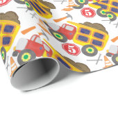 Bouwjaar Verjaardagsfeest Elke leeftijd Dump Truck Cadeaupapier (Rol Hoek)