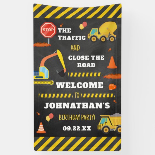 Bouwjaar Verjaardagsfeest Welkom Spandoek (Verticaal)