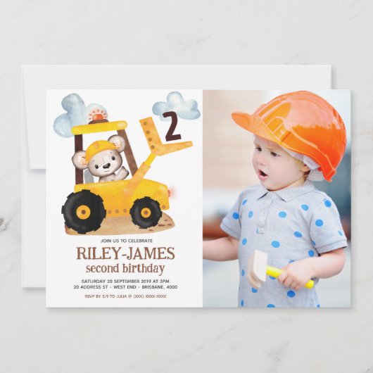 Bouwjaar Verjaardagsfeestfoto Kaart (Voorkant)