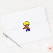 bouwjongen ronde sticker (Envelop)