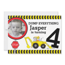 Bouwjongens 4e verjaardagsfeestuitnodiging