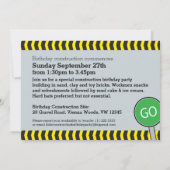 Bouwjongens 7e verjaardagsfeestuitnodiging kaart (Achterkant)