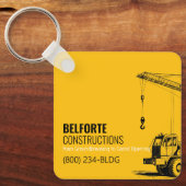 bouwkalender | Gele & zwarte kraan Sleutelhanger (Voorkant)