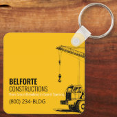 bouwkalender | Gele & zwarte kraan Sleutelhanger (Achterkant)