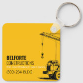 bouwkalender | Gele & zwarte kraan Sleutelhanger (Achterkant)