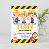 Bouwkinderen Birthday Party Kaart (Staand voorkant)