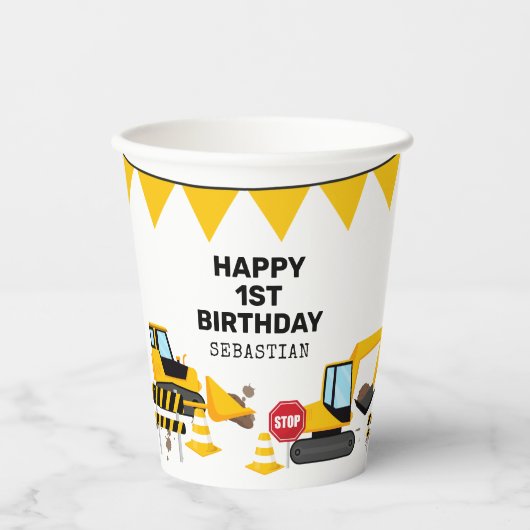 Bouwkinderen Birthday Party Papieren Bekers (Voorkant)