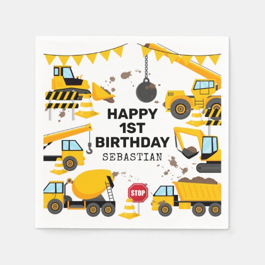 Bouwkinderen Birthday Party Servet (Voorkant)