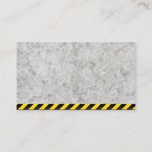 Bouwkraan | Concrete waarschuwing Visitekaartje (Achterkant)