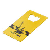 Bouwkraan Creditkaart Flessenopener (Voorkant Gekanteld)