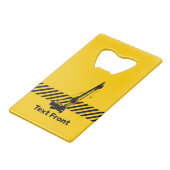 Bouwkraan Creditkaart Flessenopener (Voorkant Gekanteld)