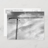 Bouwkraan en Sky Zwart-wit Foto Briefkaart (Voorkant / Achterkant)