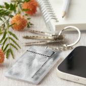 Bouwkraan en Sky Zwart-wit Foto Sleutelhanger (Voorkant Rechts)