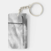 Bouwkraan en Sky Zwart-wit Foto Sleutelhanger (achterkant)