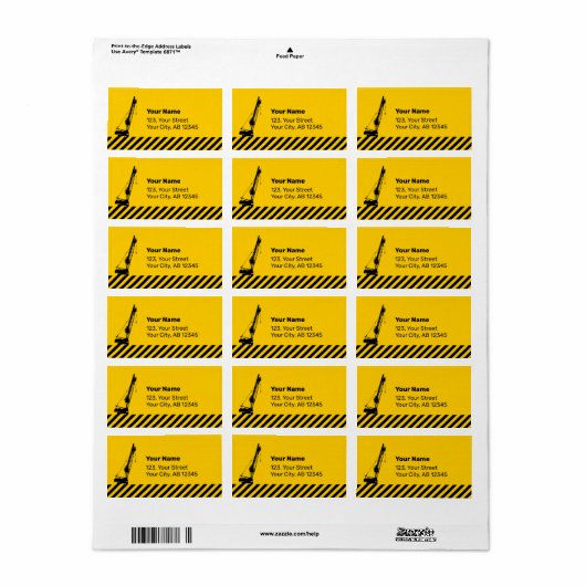 Bouwkraan Etiket (Full Sheet)