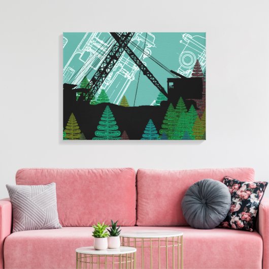 Bouwkraan Fantasy Art Crawler Crane Canvas Afdruk (Insitu (Woonkamer))