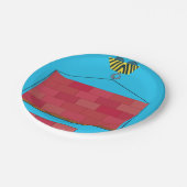 Bouwkraan Hefbakstenen muur Papieren Bordje (Gekanteld)