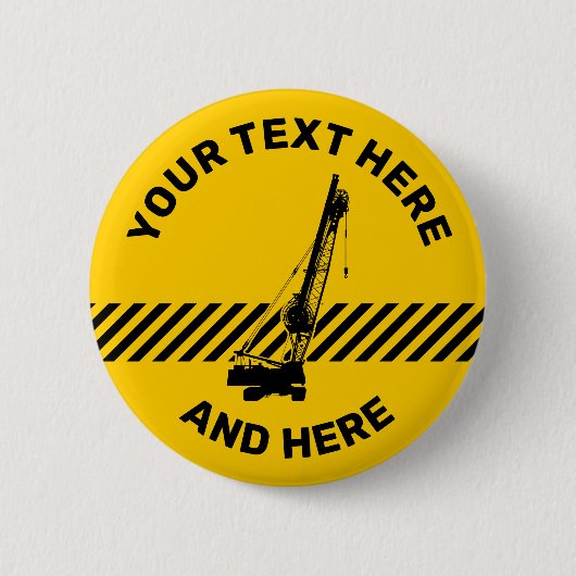 Bouwkraan Ronde Button 5,7 Cm (Voorkant)