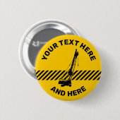 Bouwkraan Ronde Button 5,7 Cm (Voorkant /achterkant)