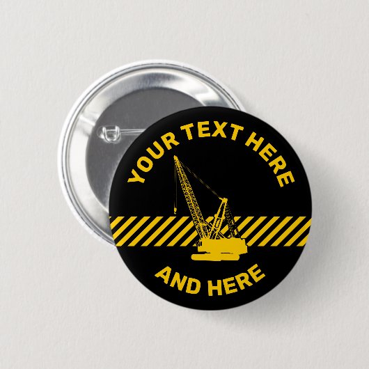 Bouwkraan Ronde Button 5,7 Cm (Voorkant /achterkant)