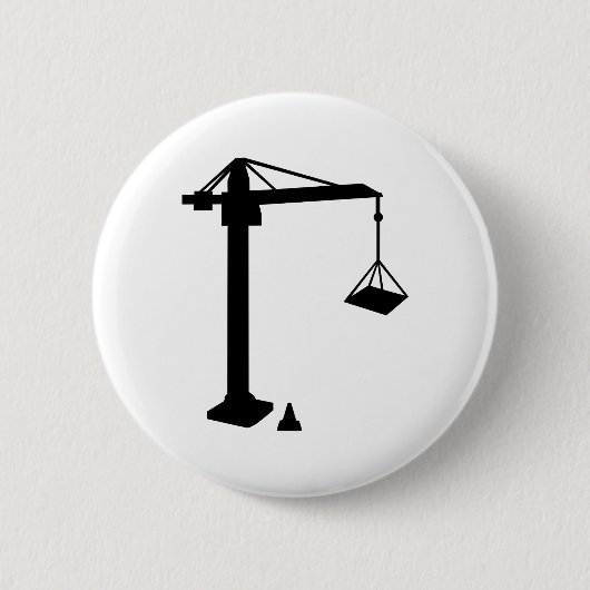 Bouwkraan Ronde Button 5,7 Cm (Voorkant)