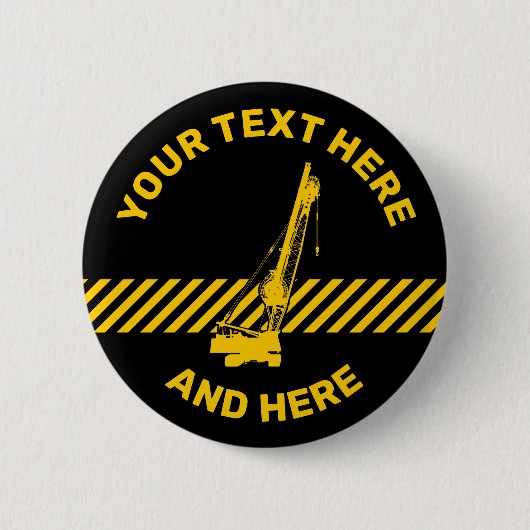 Bouwkraan Ronde Button 5,7 Cm (Voorkant)