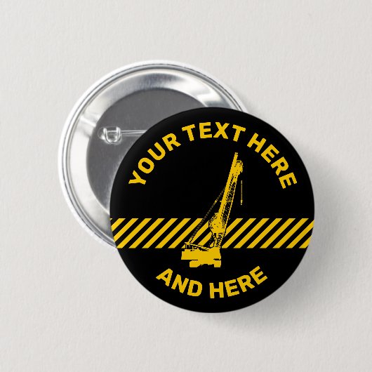 Bouwkraan Ronde Button 5,7 Cm (Voorkant /achterkant)