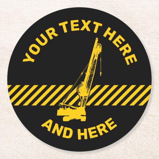 Bouwkraan Ronde Kartonnen Onderzetter (Voorkant)