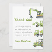 Bouwkraan Verjaardagsfeest Bedankt Kaart (Voorkant)