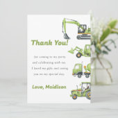 Bouwkraan Verjaardagsfeest Bedankt Kaart (Staand voorkant)