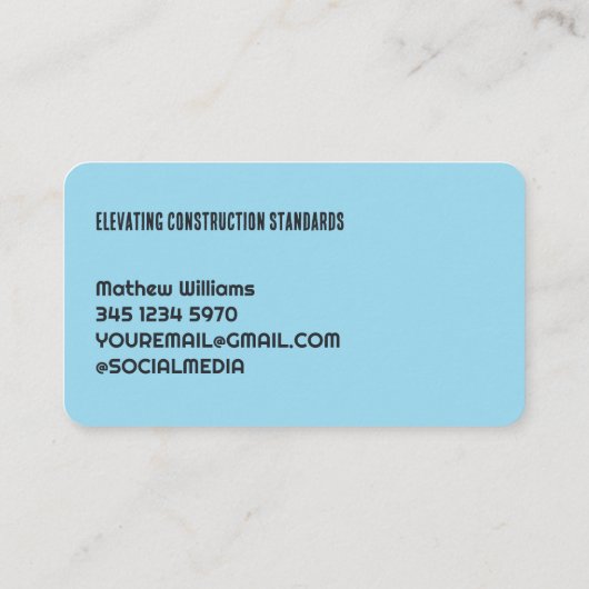 Bouwkraan Visitekaartje (Achterkant)