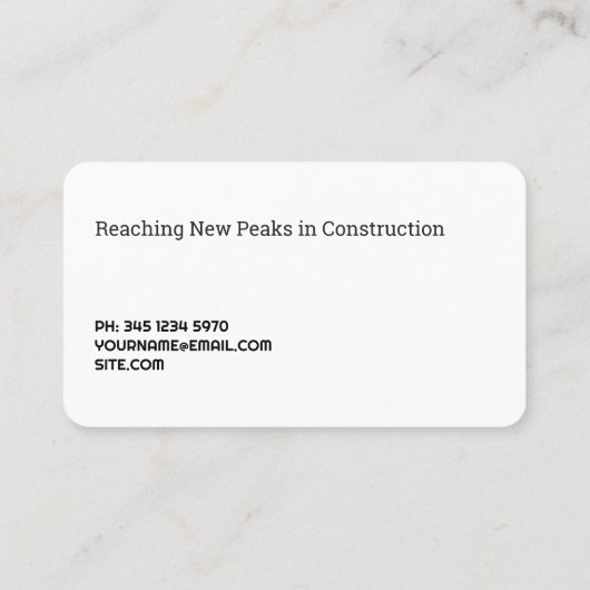 Bouwkraan Visitekaartje (Achterkant)