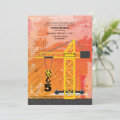 Bouwkraanuitnodiging Kaart (Staand voorkant)