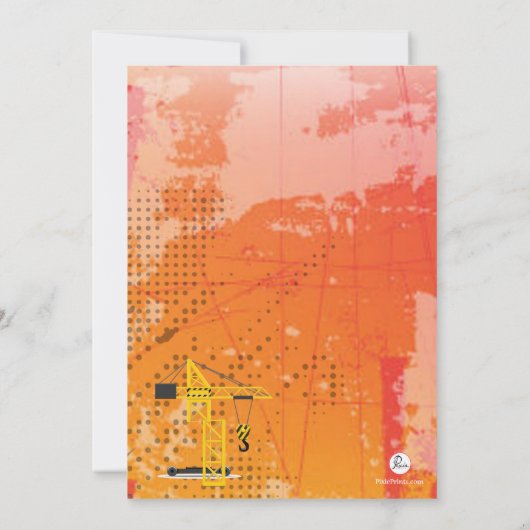 Bouwkraanuitnodiging Kaart (Achterkant)