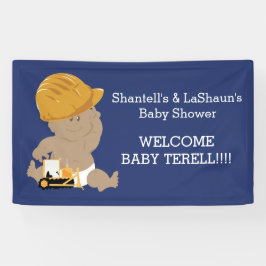 Bouwkunde Baby Shower (Donkere Huid) Aangepaste Ba Spandoek