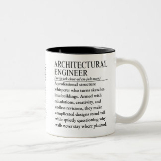 Bouwkundig ingenieur tweekleurige koffiemok