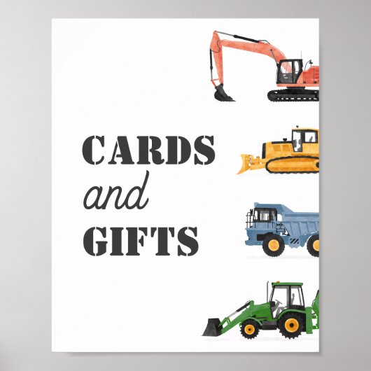 Bouwkundig Voertuig Verjaardagskaarten en Cadeaus  Poster (Voorkant)