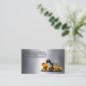 Bouwlading Lader | Metaal Borstel Visitekaartje (Staand voorkant)