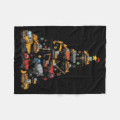 Bouwliefhebber Kerstboom Cute Kerstmis Fleece Deken (Voorkant (Horizontaal))