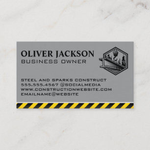 Bouwlier het opheffen van staalstraal visitekaartje