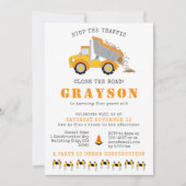 Bouwlumptrucks Jongens Graafmachine Feest Foto Kaart (Voorkant)