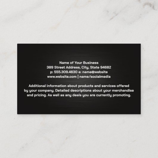 Bouwmachine | Stadsprofiel van onroerend goed Visitekaartje (Achterkant)