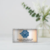 Bouwmachine | Versnellingen | Metalen Achtergrond Visitekaartje (Staand voorkant)