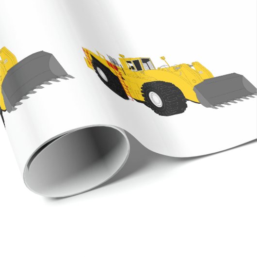 Bouwmachine voor zwart-wit en geel cadeaupapier (Rol Hoek)