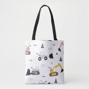 Bouwmachinepatroon Boodschappentas Tote Bag
