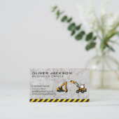 Bouwmachines | Beton achtergrond Visitekaartje (Staand voorkant)