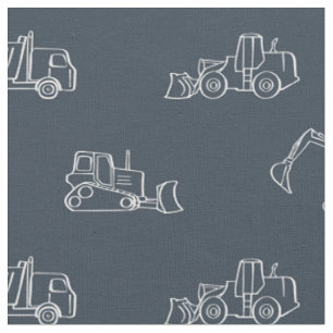 Bouwmachines Bouwer Jongen Vrachtwagen Donkerblauw Stof