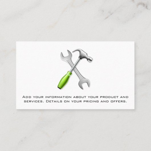 Bouwmachines | Bulldozer Visitekaartje (Achterkant)