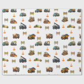 Bouwmachines Cadeaupapier (Vlak)